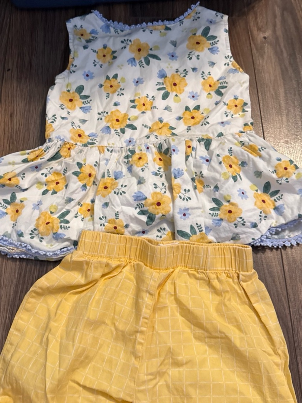 Girls Yellow Floral Top and Yellow Shorts Set